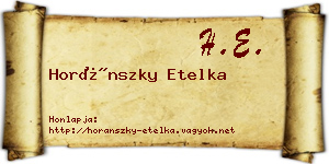 Horánszky Etelka névjegykártya
