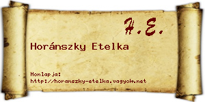 Horánszky Etelka névjegykártya