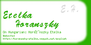 etelka horanszky business card